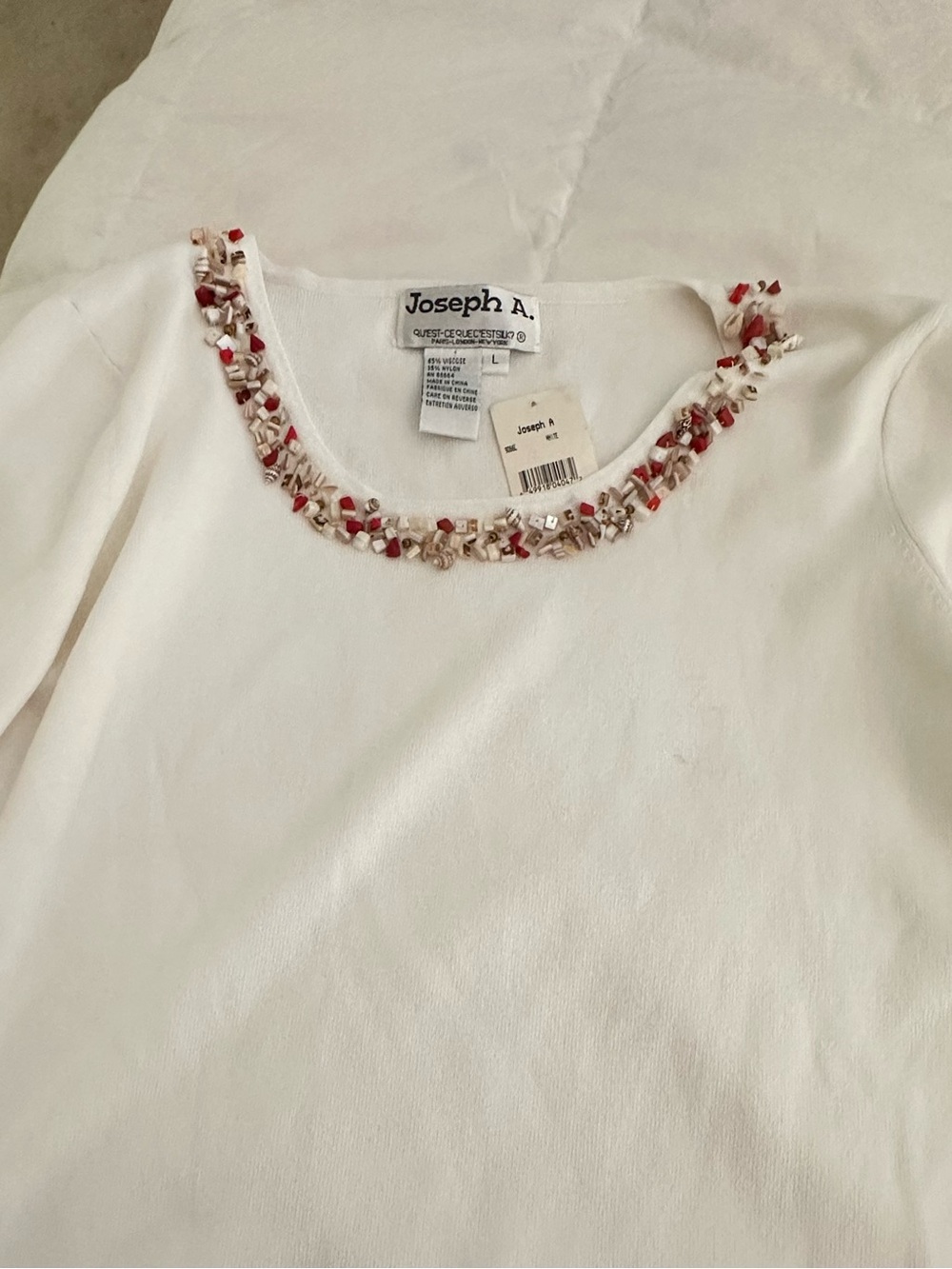 Joseph A decorated sweater shells,coral etc